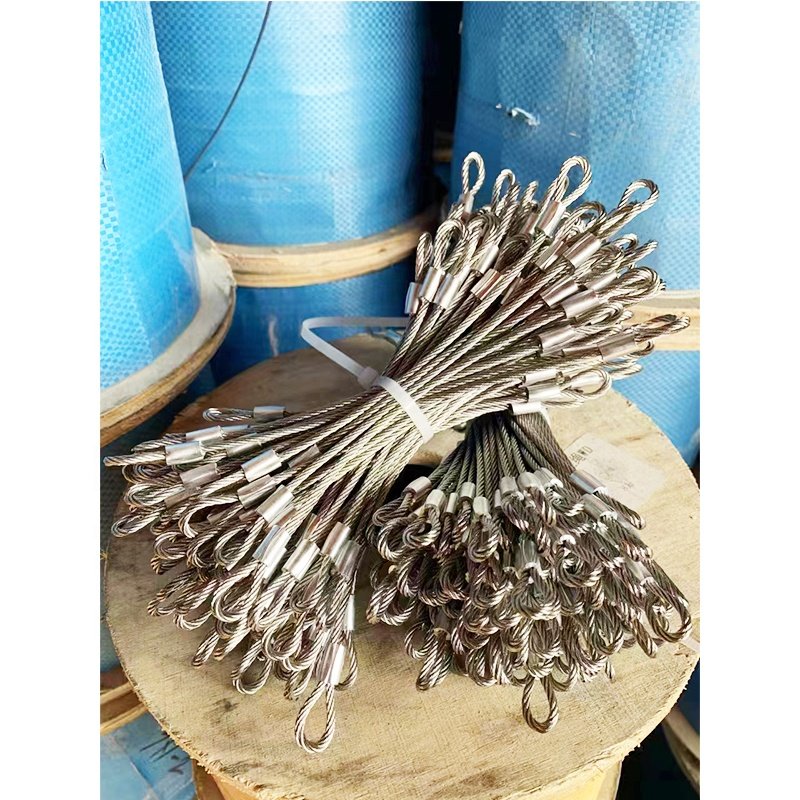 High Quality Stainless Steel Wire Rope Sling Loops Rigging Hardware Marine Application Tension Type wire rope cable sling
