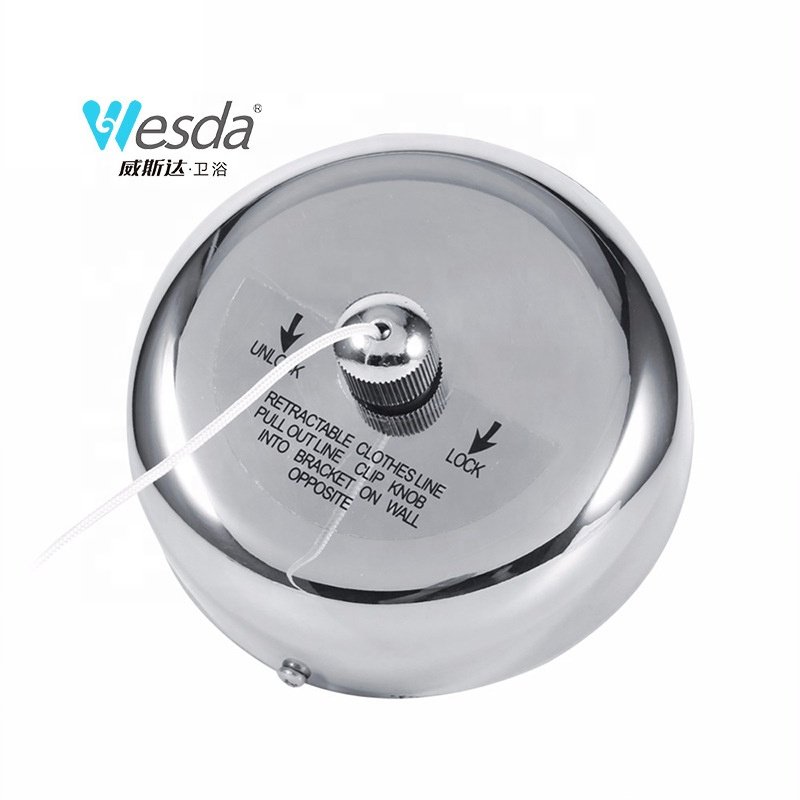 WESDA Factory Supplier Portable Clothes Dryer Adjustable Rope String Hotel Stainless Steel Wall Mounted Retractable Clotheslines