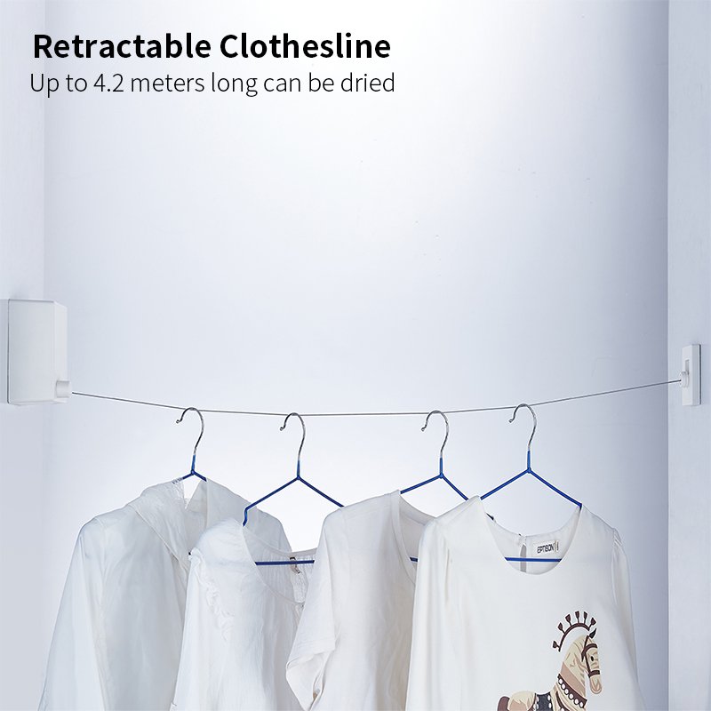 Wall Mounted Indoor Laundry Retractable ABS Plastic Washing Line Clothes Drying Rack Clothesline