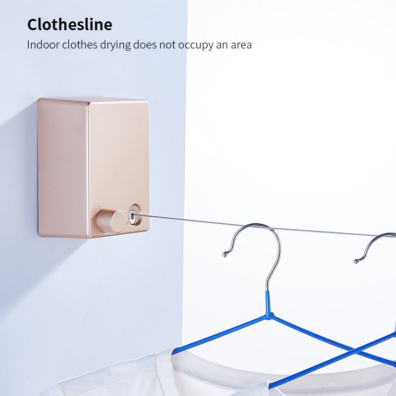 Wall Mounted Indoor Laundry Retractable ABS Plastic Washing Line Clothes Drying Rack Clothesline