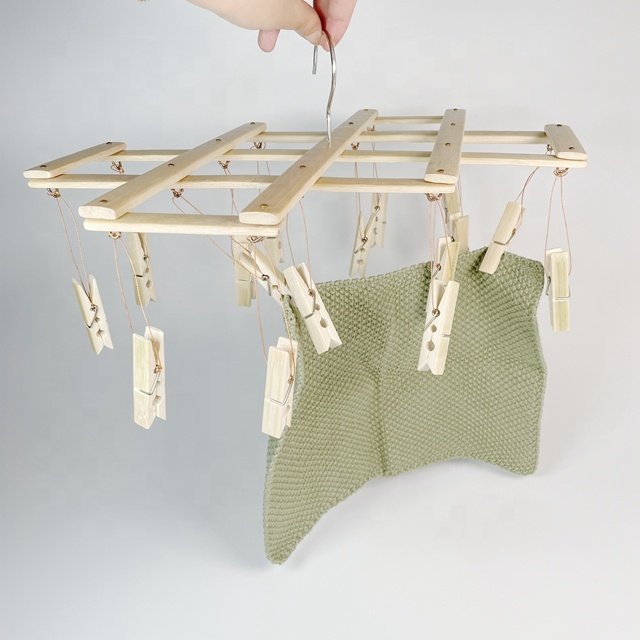 Heavy Duty Outdoor with String Wooden Bamboo pegs Clothespins for Crafts and Hanging Clothes on Clothesline Laundry