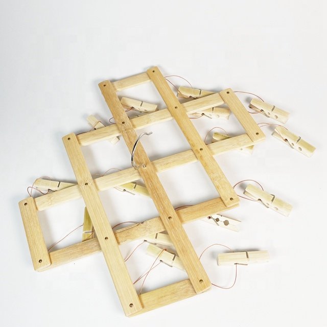Heavy Duty Outdoor with String Wooden Bamboo pegs Clothespins for Crafts and Hanging Clothes on Clothesline Laundry