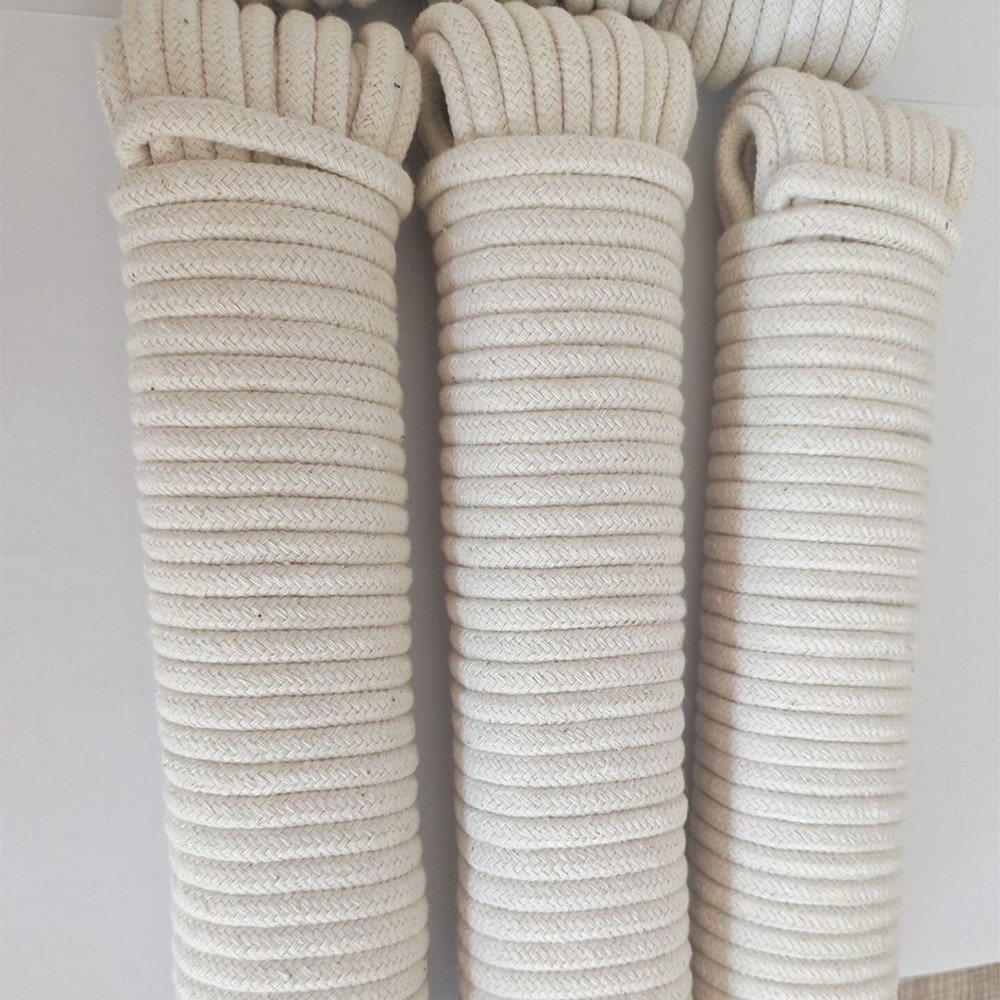 1/4 Inch 100ft Cotton Clothesline Polypropylene Core Reinforced Packaging Rope