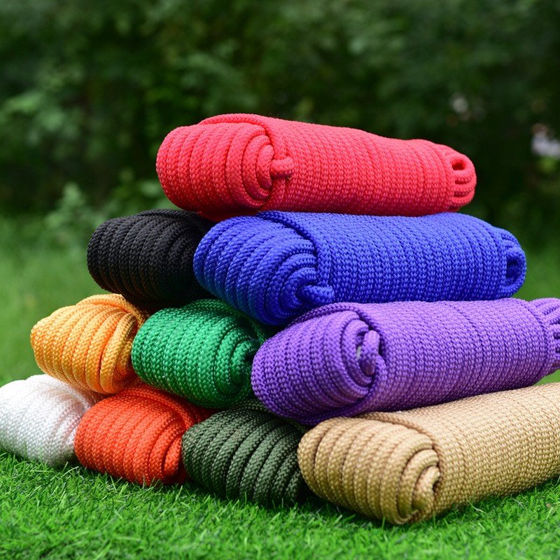 Colorful parachute rope camping tent rope 4mm extended 10m outdoor windproof clothesline