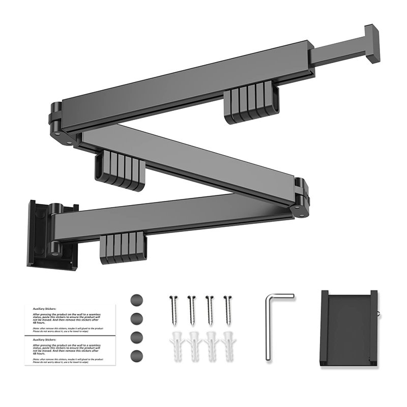 Wall Mounted Clothesline Laundry Hangers Racks Folding Clothes Hanger Retractable Aluminum Cloth Drying Rack