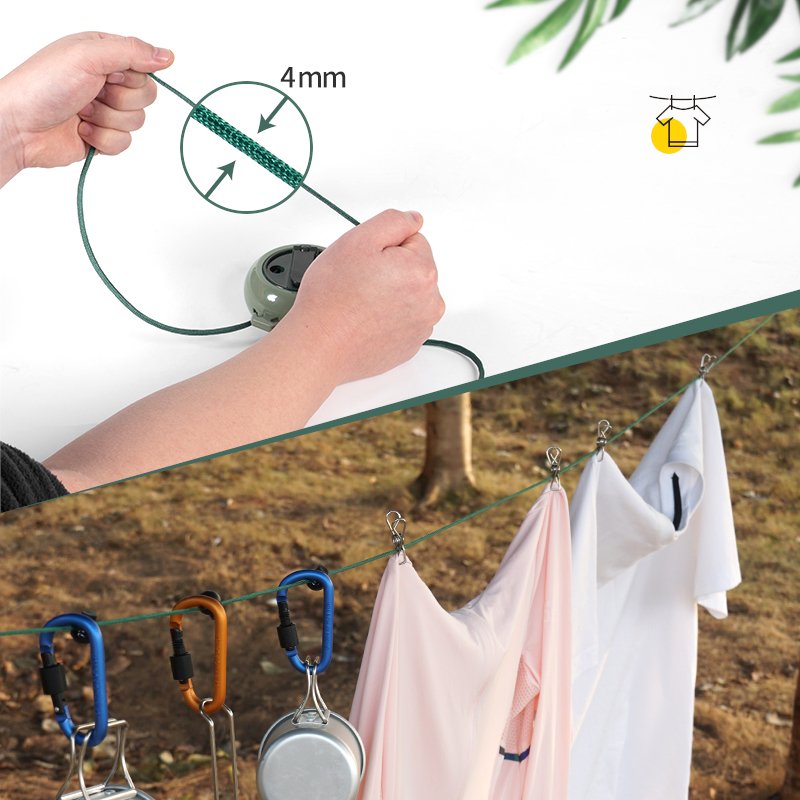 Portable Retractable Cord Windproof Travel Clothesline for Outdoor Adventures and hotel Use