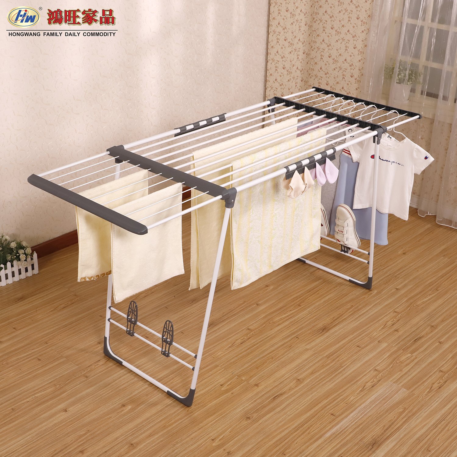 22M Multi-Function Clothes Drying Racks Extendable Fold Space-Saving Airer Dryer Racks Indoor and Outdoor Clothes Rack