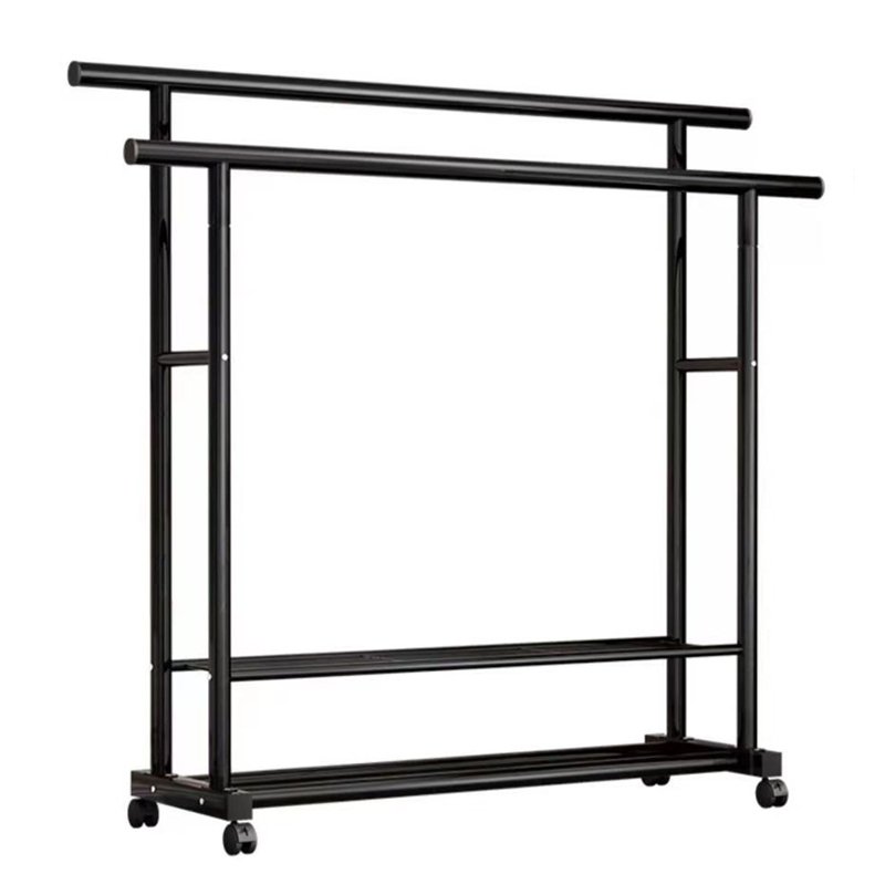 Simplistic Style Clothing Storage Rack Household Bedroom Freestanding Garment Rack Multifunctional Metal Clothing Rack.