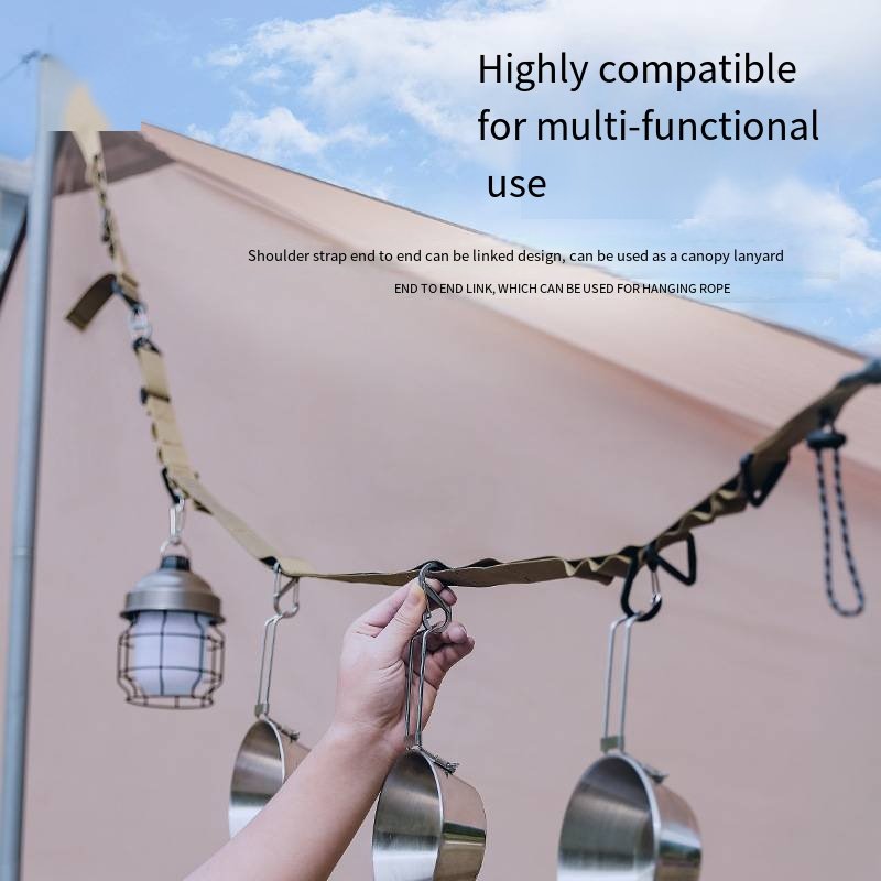 Outdoor Multifunctional Lanyard Clothesline Arbitrarily Adjustable Storage Belt 24-Hole Canopy Hanging Rope Buckle Storage Rope
