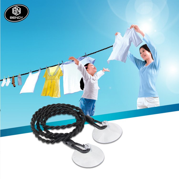 Travel Clothesline Portable Retractable Clothesline with Hooks and Suction Cups Camping Accessories for Outdoor and Indoor Use