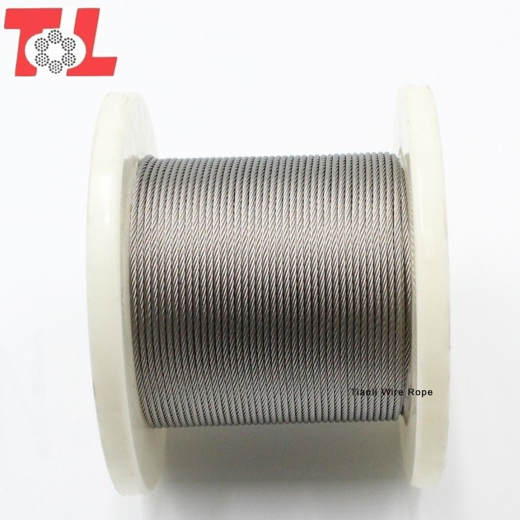 High corrosion resistance aisi 304 SS 1.5mm stainless steel wire rope for clothesline