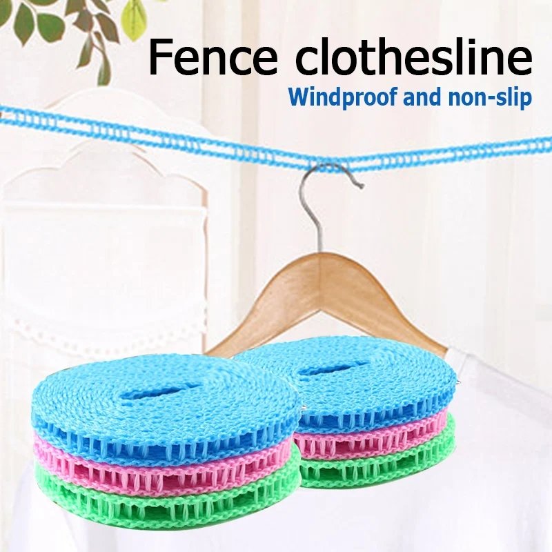 Nylon Camping Clothesline Windproof Clothes Drying Rope Portable Clothes Drying Line 5m