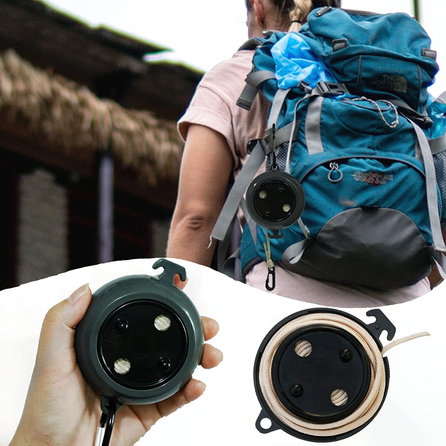 Easy to Carry Line Rope Non-Hole Retractable Travel Drying Rack Outdoor Camping Windproof Portable Clothes Drying Line