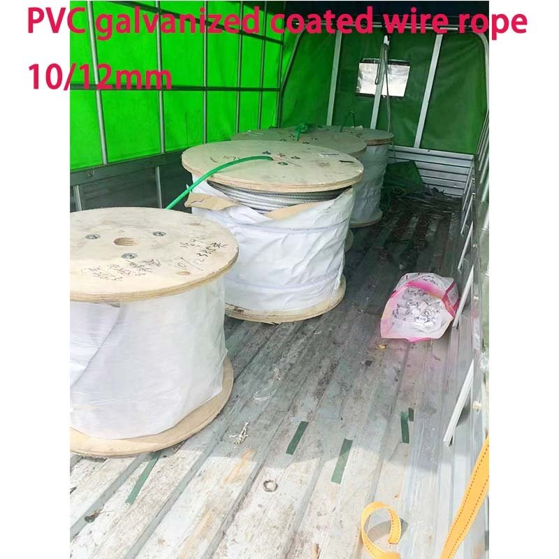 Galvanized steel cable ropes 10mm coated to 12mm for price