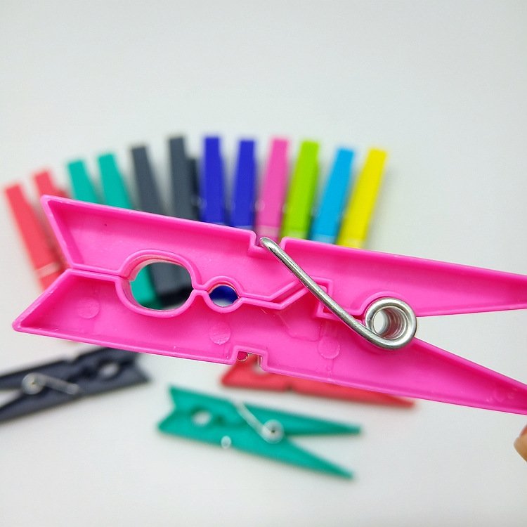 8.2cm small plastic Color spring clip Plastic Clothesline jacket clip long 24pcs/pack