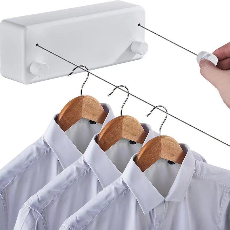 Portable Retractable Hanging Wire Rope Line Detachable Flexible Drying Recyclable Metal Clothes Drying Modern Clotheslines