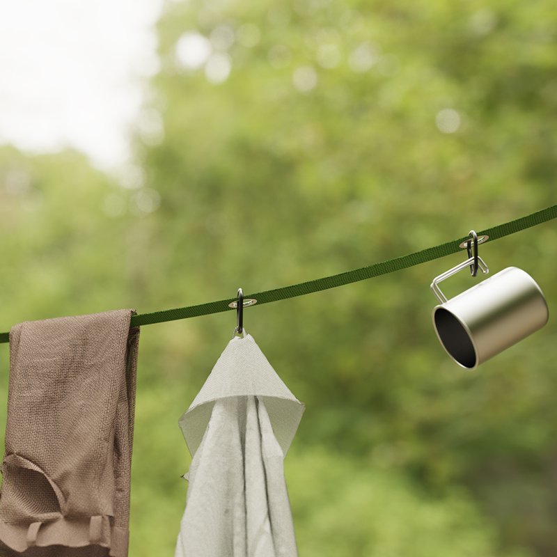 Outdoor Campsite Storage Strap Adjustable Tent Lanyard Rope Clothesline for Hanging Camping Gear and Equipment, Tent Accessories