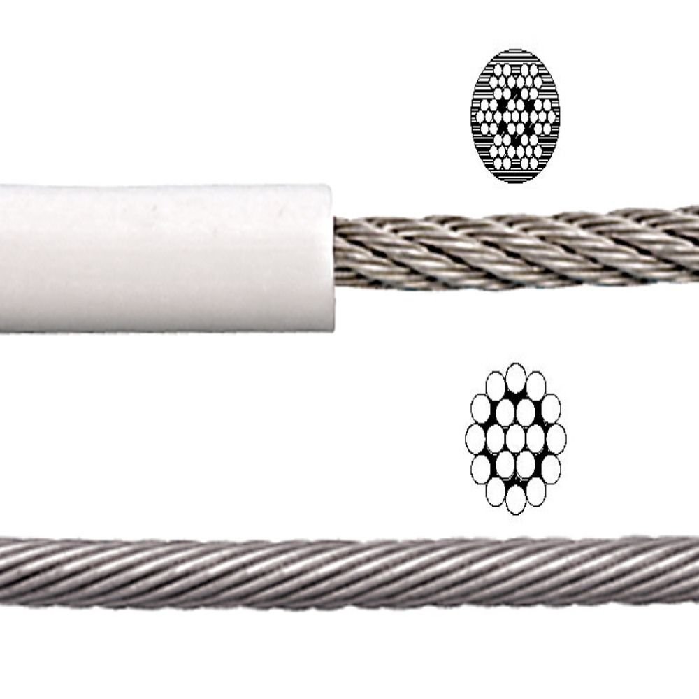 7X7 304 Stainless Steel Wire Rope with PVC Coating Fishing Clothesline Rope