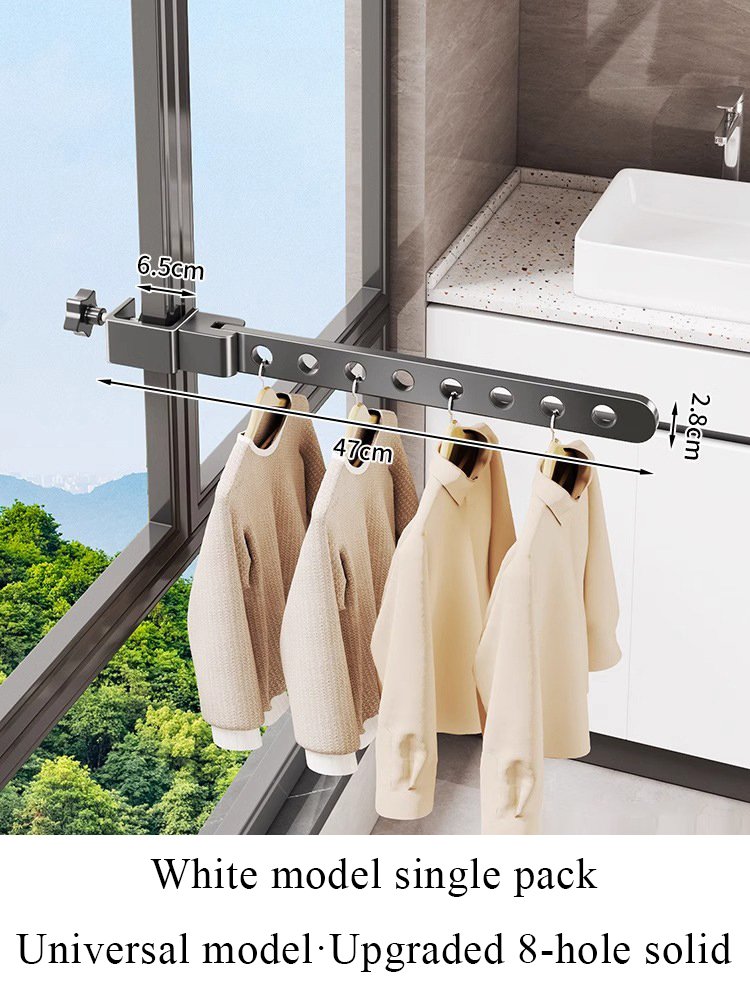 Space Saver Removable Clothes Drying Racks Black Rotatable Clothes Hanger Windproof Laundry Rack