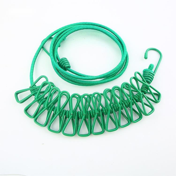Travel Portable Retractable Windproof Clothesline with 12 clip Clothes hanger Clothesline Adjustable Clothesline for outdoor