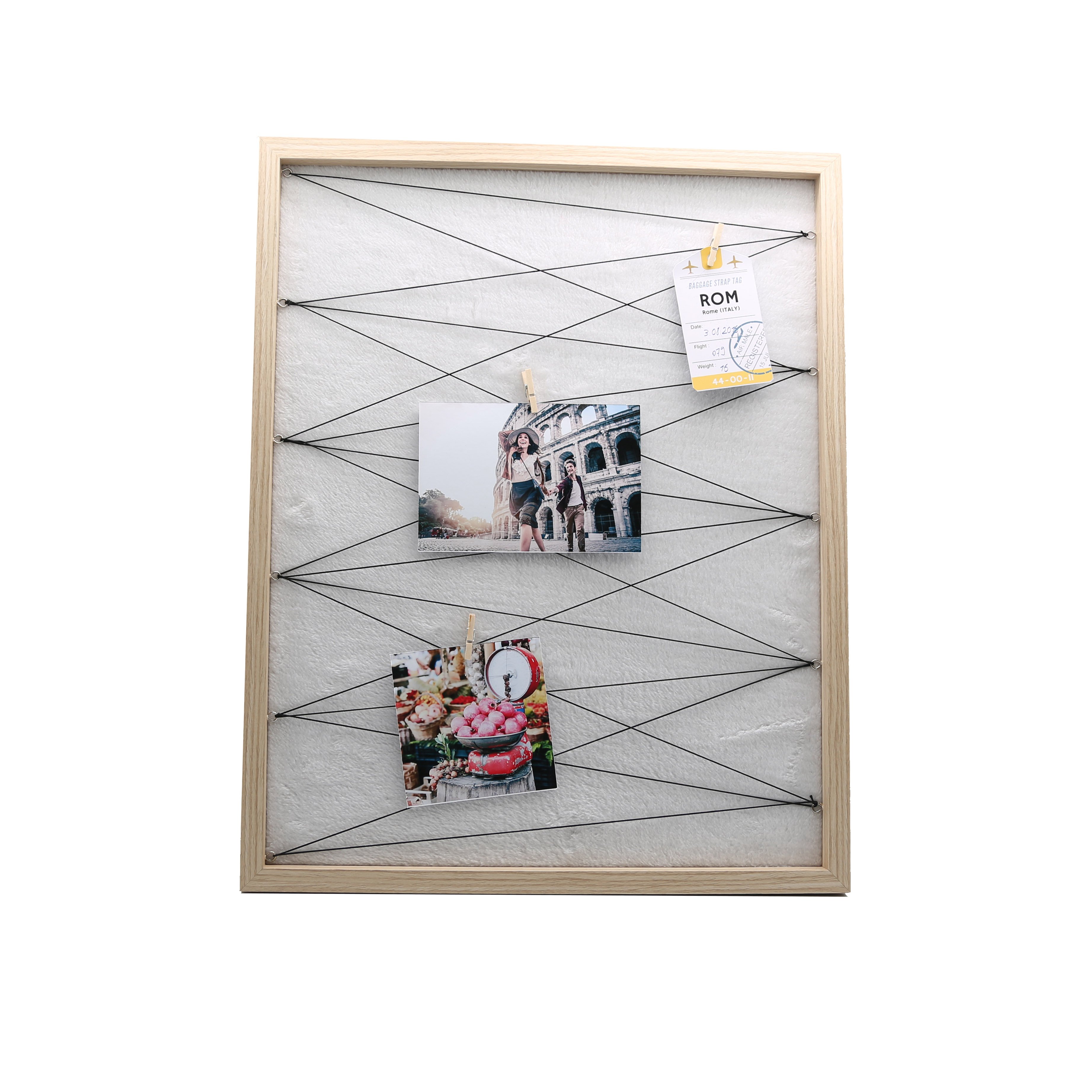 Home Decorative Custom dunelm unique design essentials family peg box frame clothesline style photo display collage with velboa