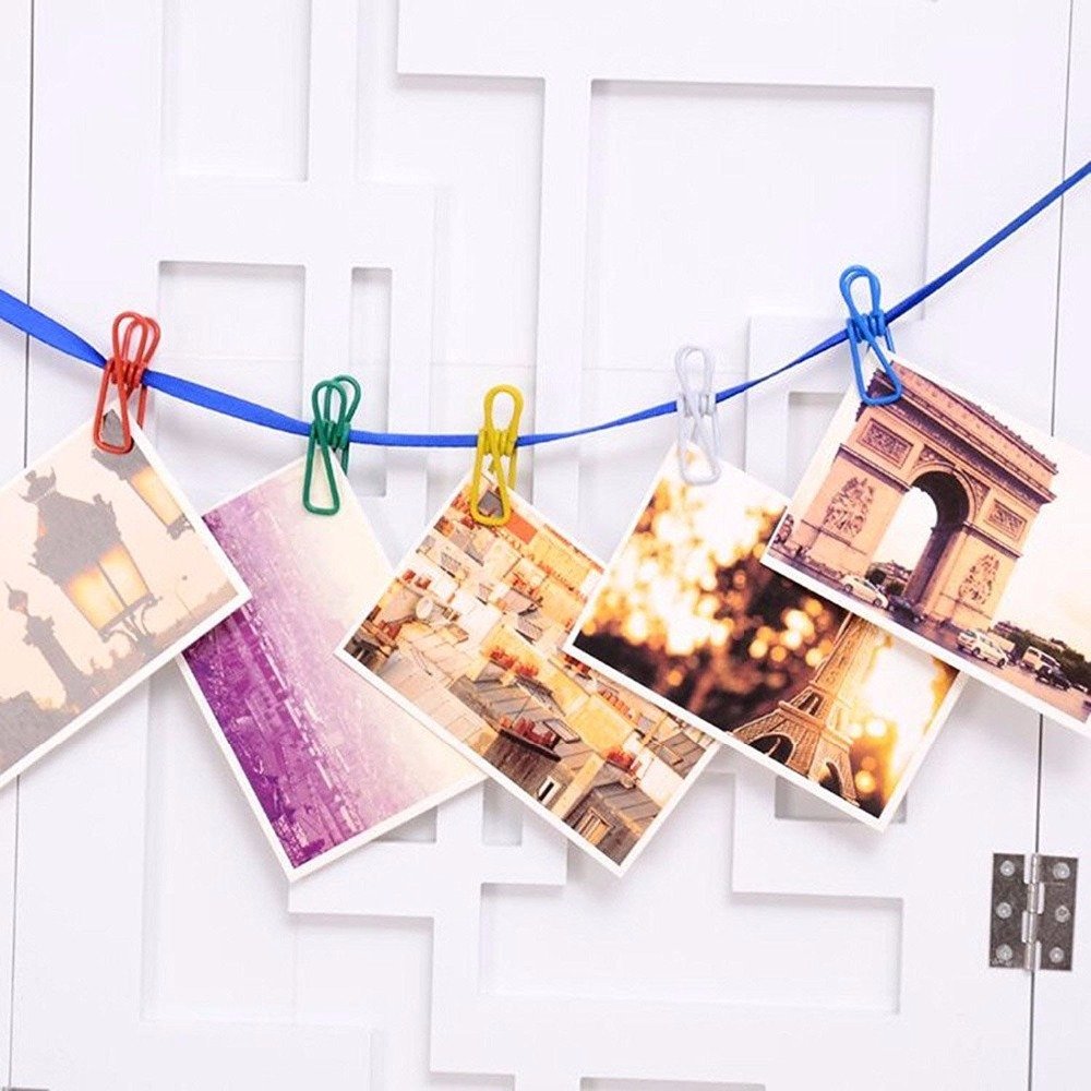 10-Pack Colorful PVC Coated Steel Multi-purpose Clothesline Windproof Clothespin Wire Clips Clothes Pins