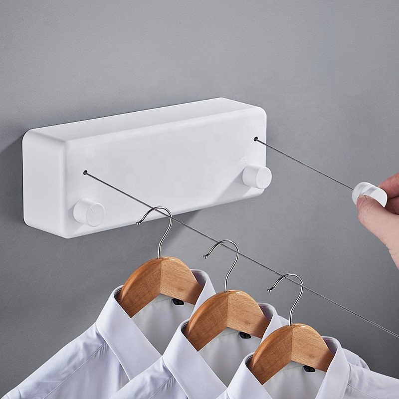 Stainless Steel 4.2M Double Wire Clothesline Stand Wall Folding Clothesline Retractable Clothesline For Balcony