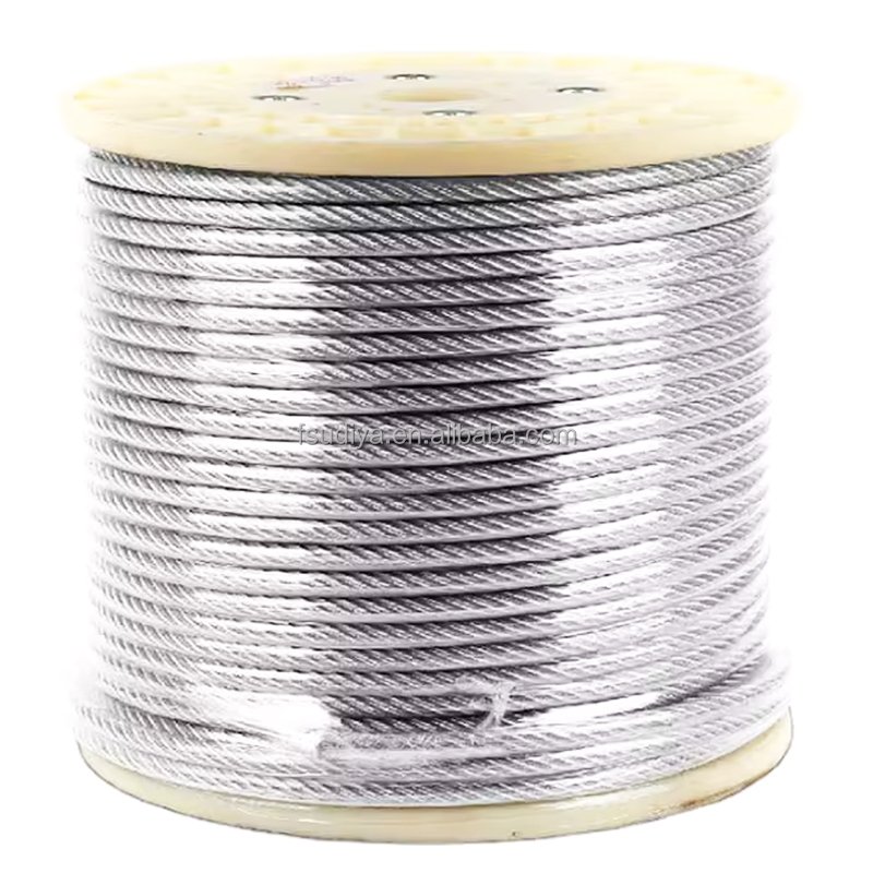 General hardware factory supply stainless steel 7*19 6mm 7*19 304 stainless steel wire rope