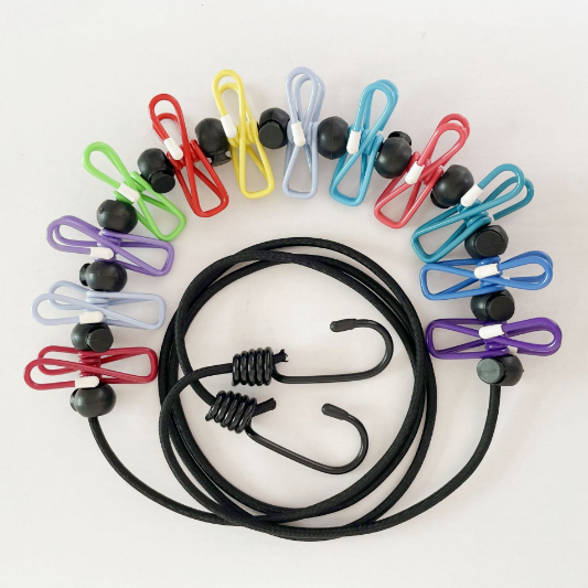 Retractable Outdoor Camping Portable Clothesline for Travel,Clothing line with 12 Clothes Clips for Indoor Laundry Drying line