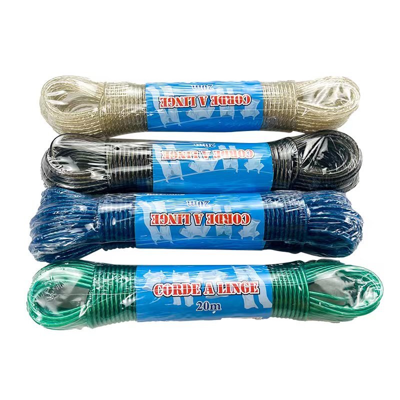 20 mt Colorful and Durable PVC Clothes Line Rope Washing Drying Line Outdoor Rope Clothesline