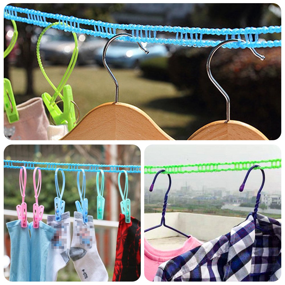 Portable Anti-skid Windproof Clothesline Fence-type Windproof Clothesline Clothesline Quilt Airing Rope Outdoor Travel Household