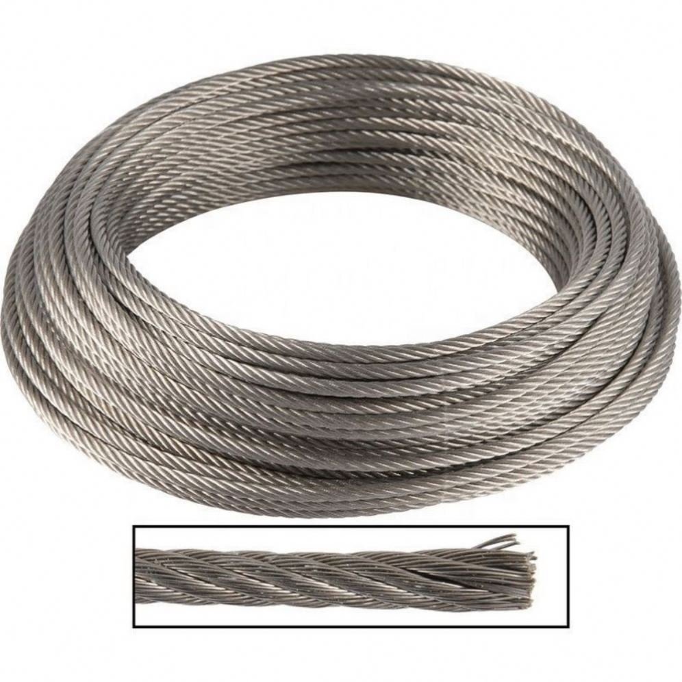 6x12+7FC Inox Steel Cable DIN/RR-W-401 SS304 SS316 Stainless Steel Wire Rope 3mm 4mm 5mm 6mm 8mm 10mm11mm 12mm 14mm 16mm 18mm