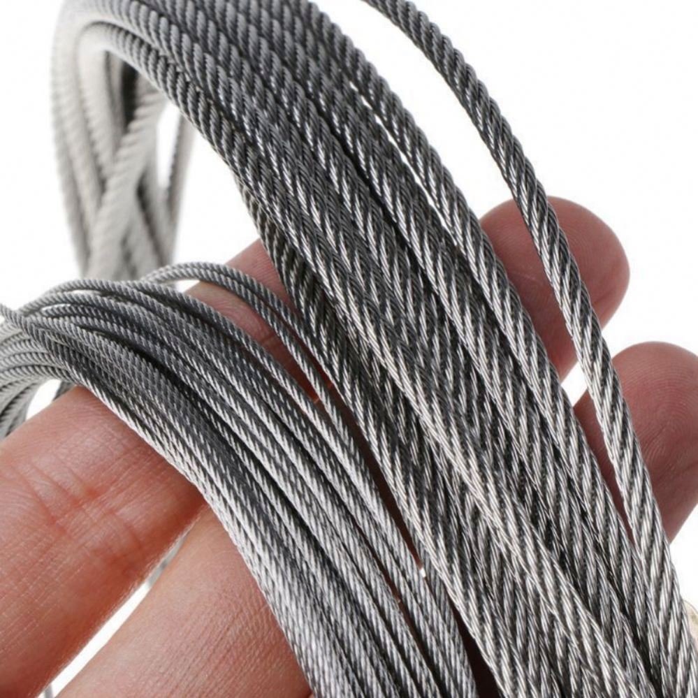 6x12+7FC Inox Steel Cable DIN/RR-W-401 SS304 SS316 Stainless Steel Wire Rope 3mm 4mm 5mm 6mm 8mm 10mm11mm 12mm 14mm 16mm 18mm