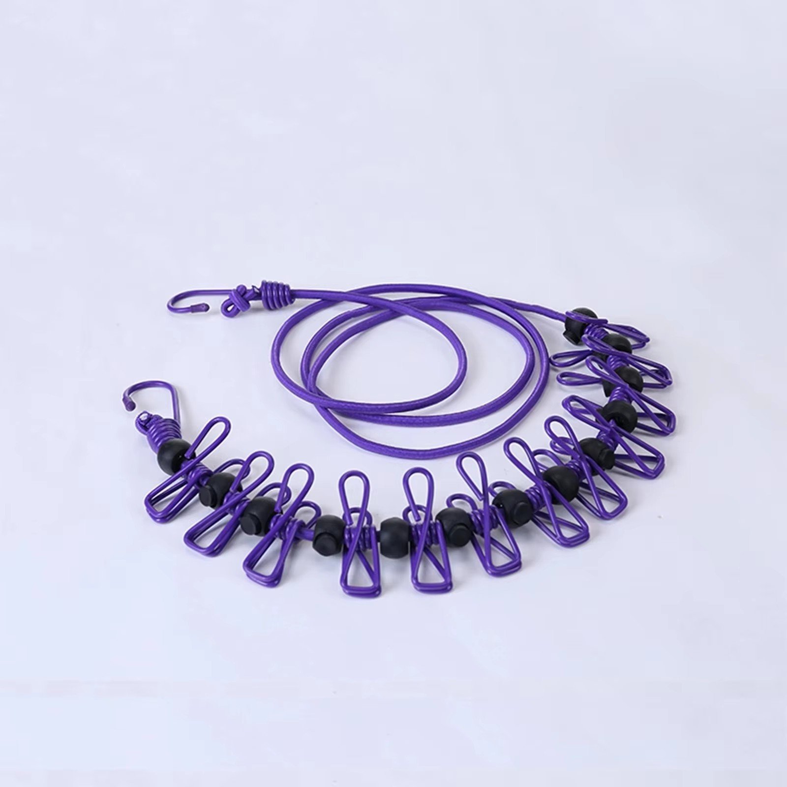 12 Clips Windproof Clothesline Fence-type Clothesline Non-slip Drying Ropeclothesline Outdoor Travel Clothes Line Ropes