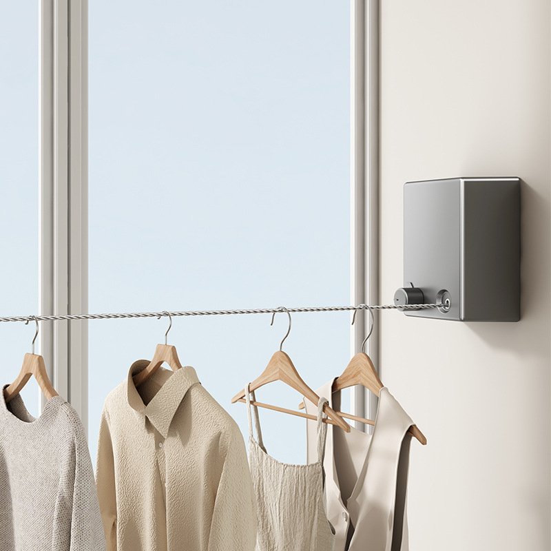 Telescopic clothesline, free clothesline hanger - suitable for drying clothes and quilts on the balcony