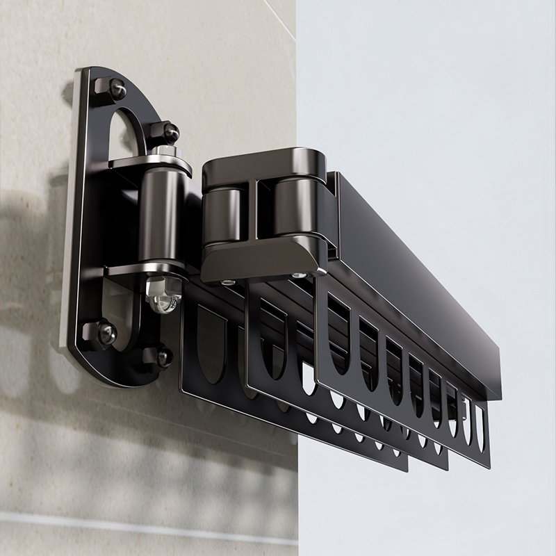 Laundry Clothesline Retractable Cloth Hook Folding Wall Mounted Clothes Hanger Rack Space-saver foldable cloth drying rack
