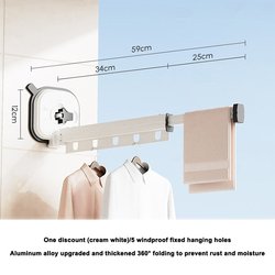 (white) Two stage - Strong suction cup clothes hanger