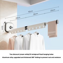 (white) Three stage - Strong suction cup clothes hanger