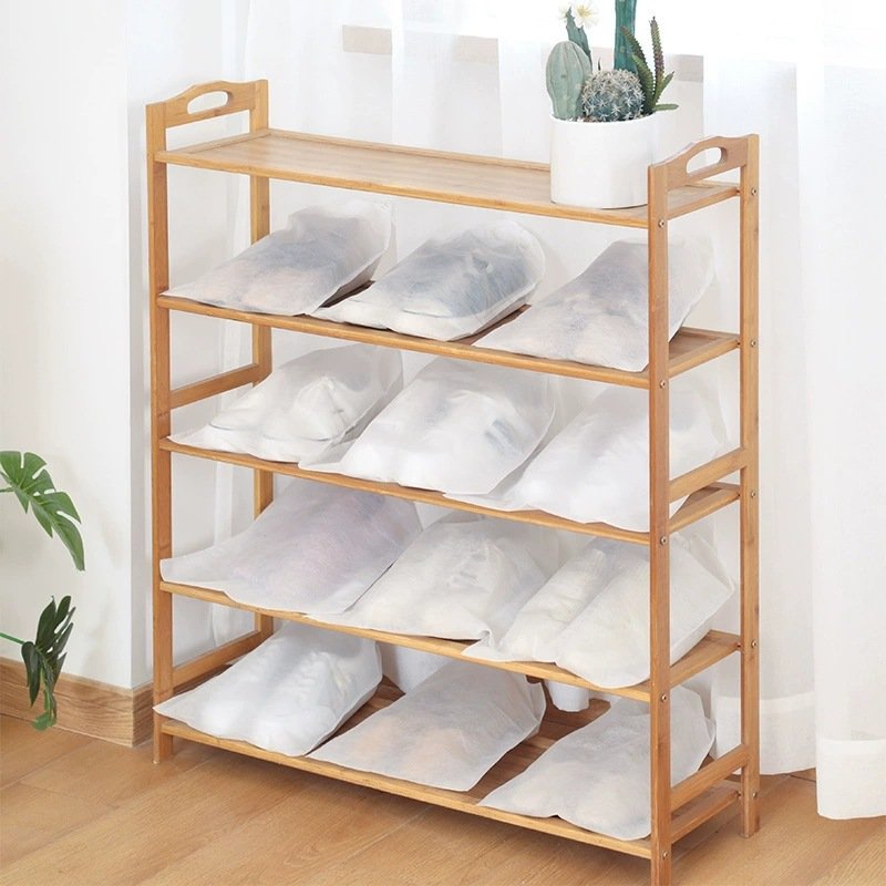 Anti-yellow bag disposable non-woven shoes collection bag small white shoes dust-proof suntan shoe cover clothesline wash bag