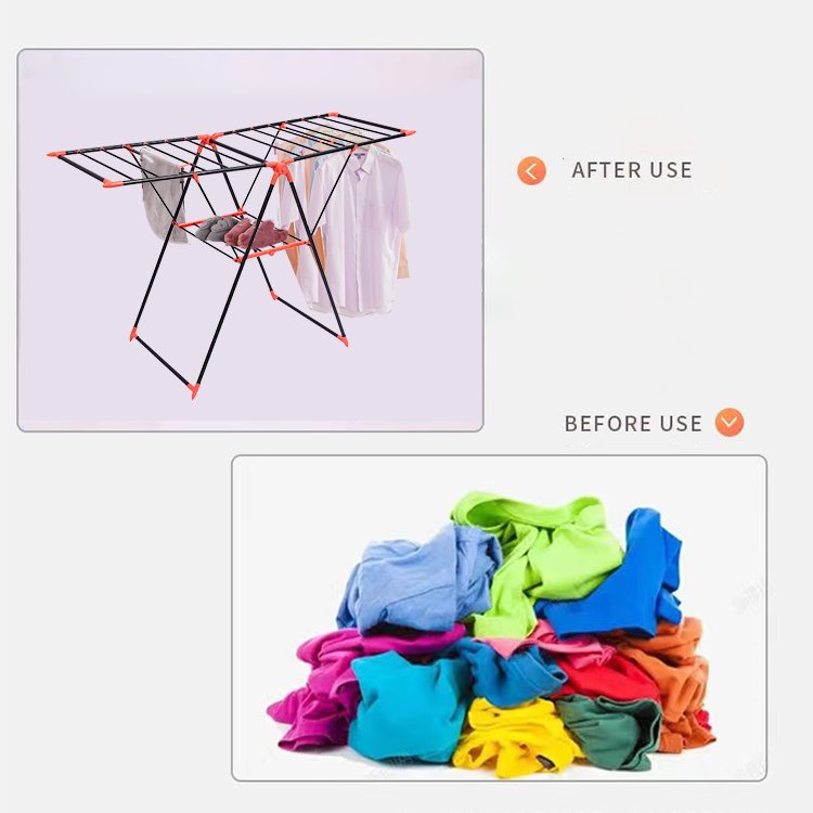 Clothes Drying Rack 3 Tier Drying Laundry Racks With Coating Adjustable
