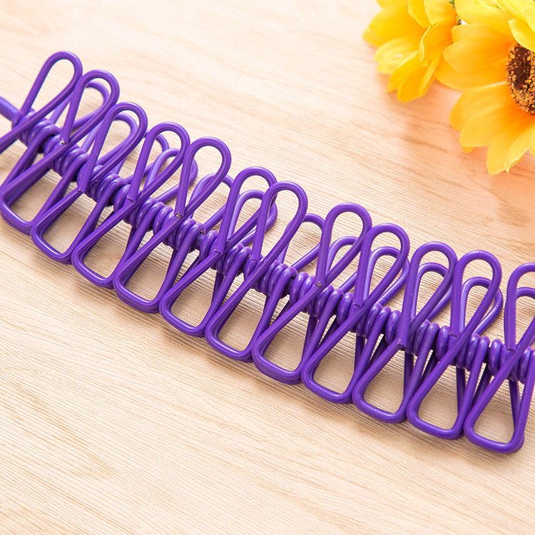 Portable Elastic Durable Clothesline Hanger Line with 12 Clips Home Use Outdoor Sports Camping Traveling Equipment