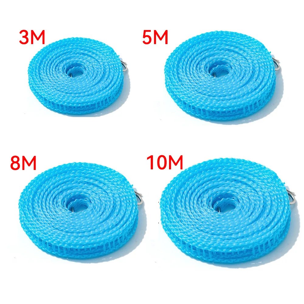 10m Non-Slip Windproof Clotheslines Cloth Drying Stand Outdoor Laundry Rope Tensioner Portable Travel Clothes Line Airing Rope