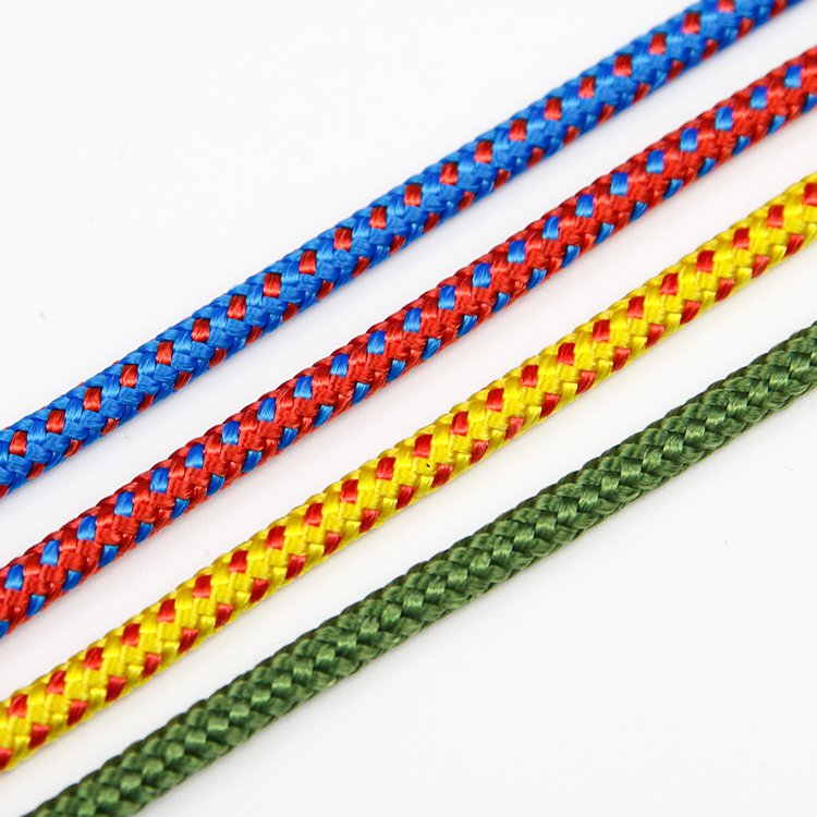 Factory Wholesale Colorful Para Cord 3mm 4mm 5mm Polyester Rope 100% Polyester Cord Tight Texture Wear-Resistant Parachute