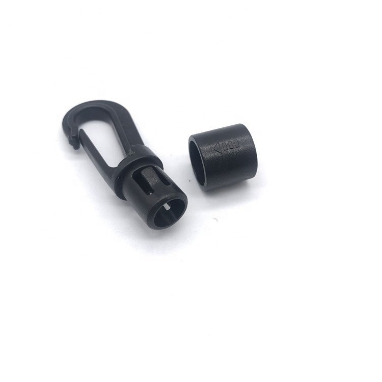 Plastic bungee jumping shock absorbing rope end rope buckle safety lock canoe fishing canoe clothesline hook POM button