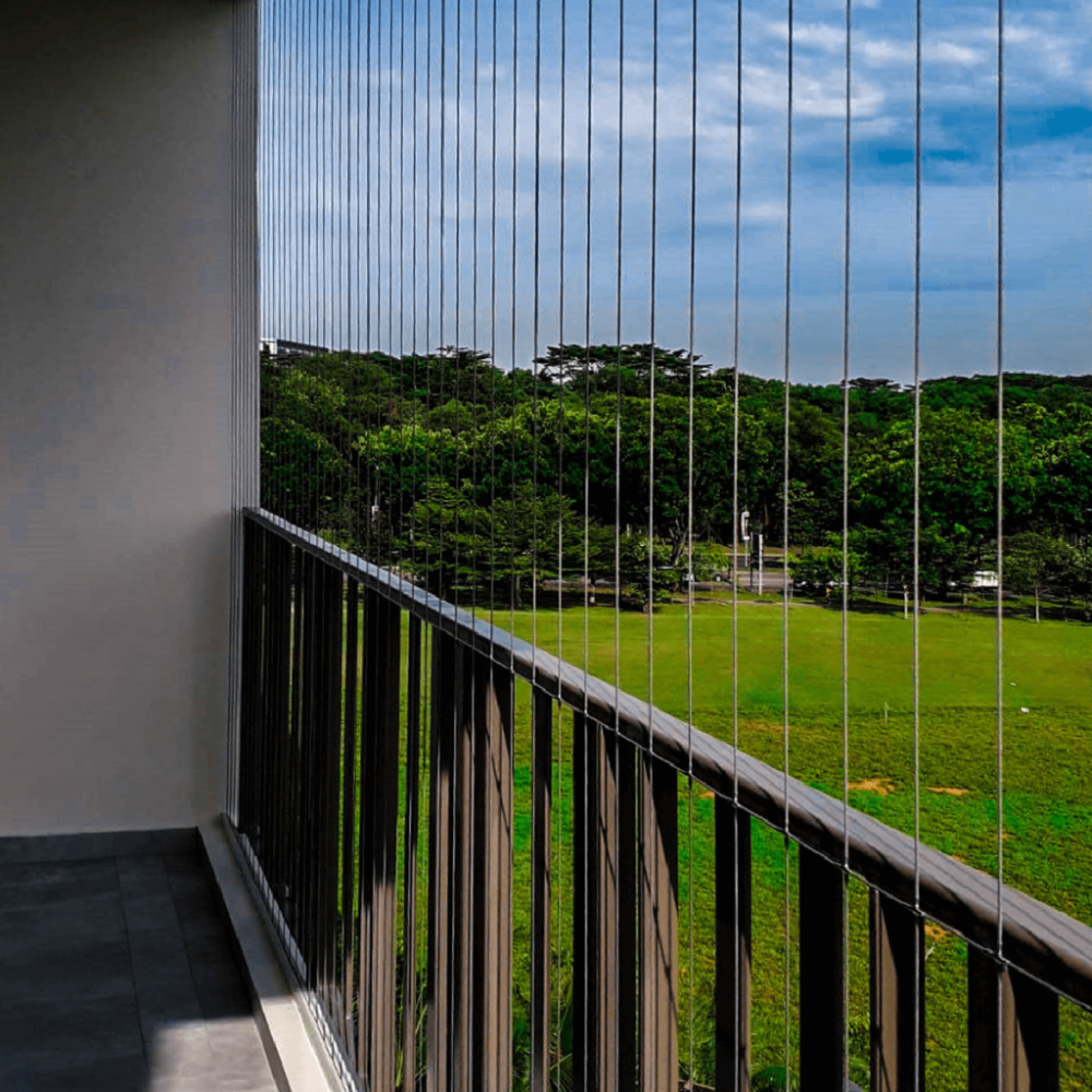 India High Quality 7x7 PVC Coated Balcony Invisible Grille Stainless Steel Wire Rope Cable