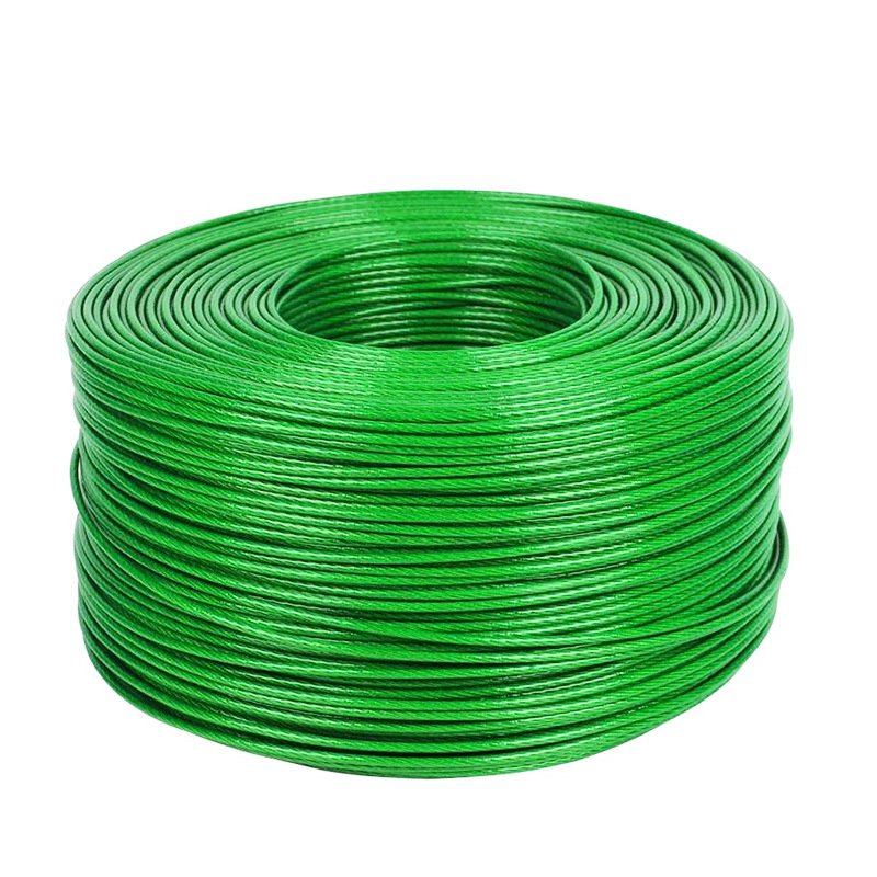 PVC coated steel wire rope for electric cable clothesline greenhouse cable hanging belt rope