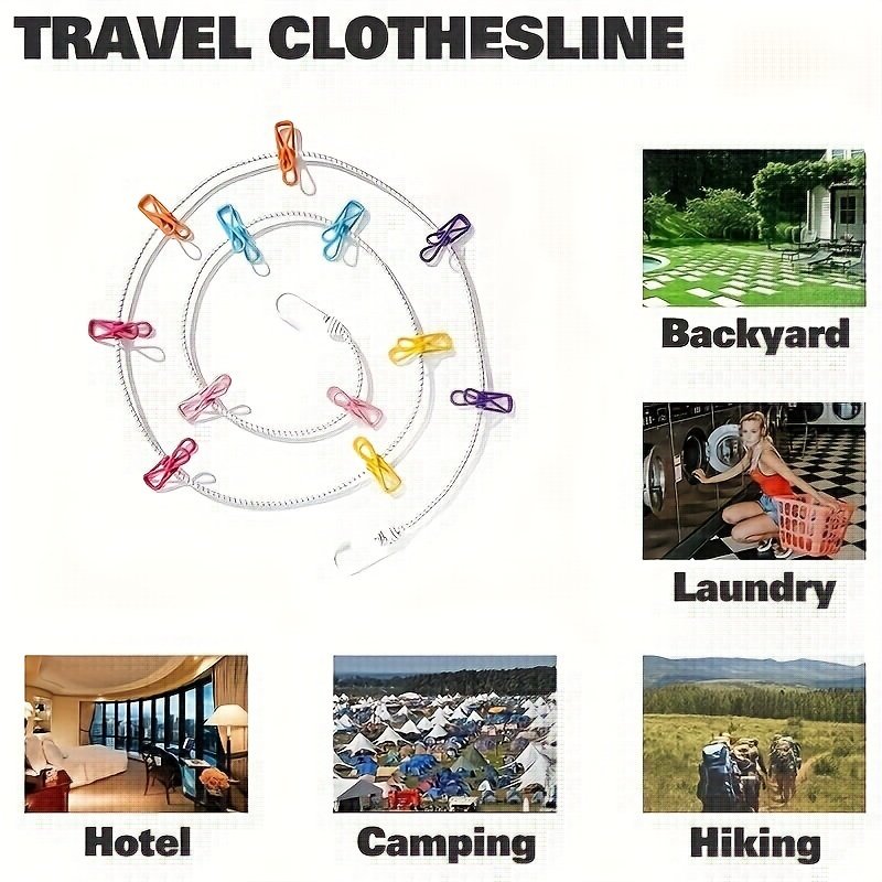 Promotional Factory Outlet Lightweight Portable String Indoor Outdoor Laundry Storage Clothesline
