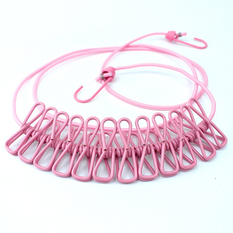 Portable Clothesline Windproof Clothes Rope Drying Rack Cloth Hanging Line Outdoor Camping Traveling Indoor Multifunction Tools