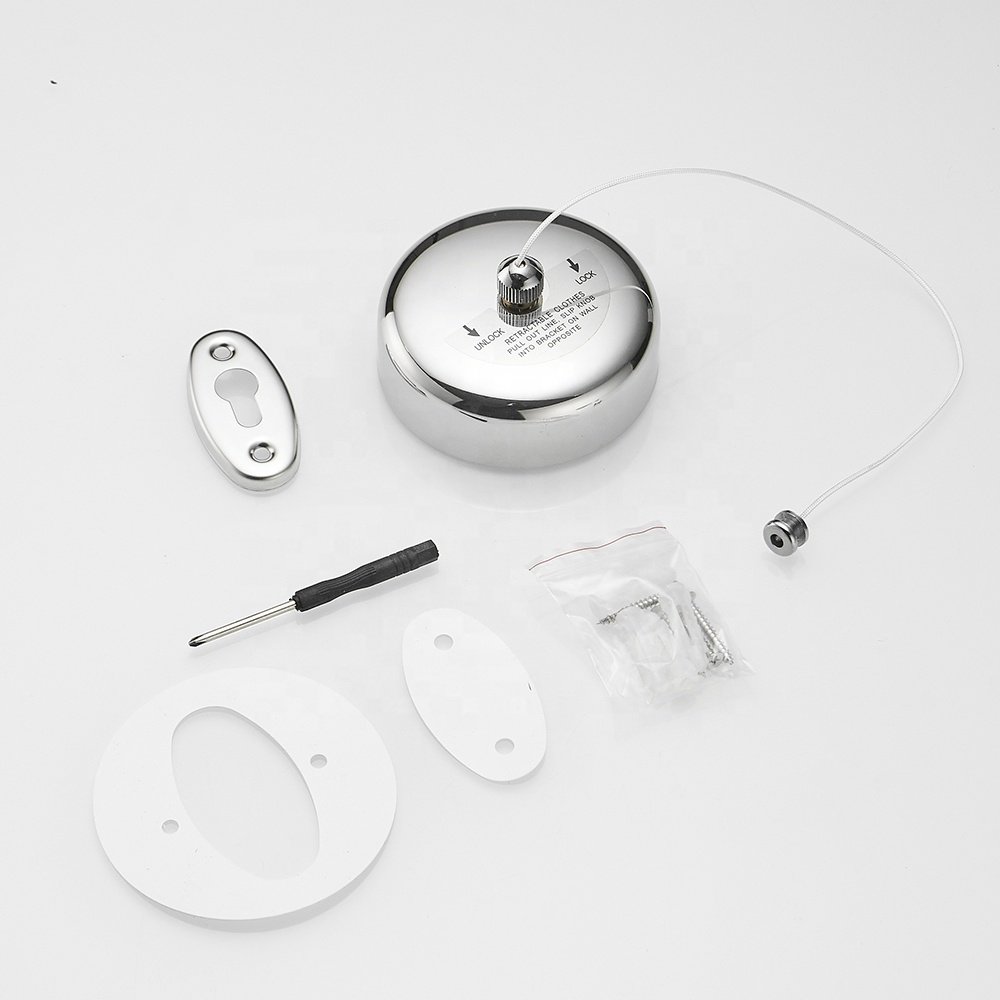 2.8m Portable wall retractable clothesline stainless steel with nylon rope