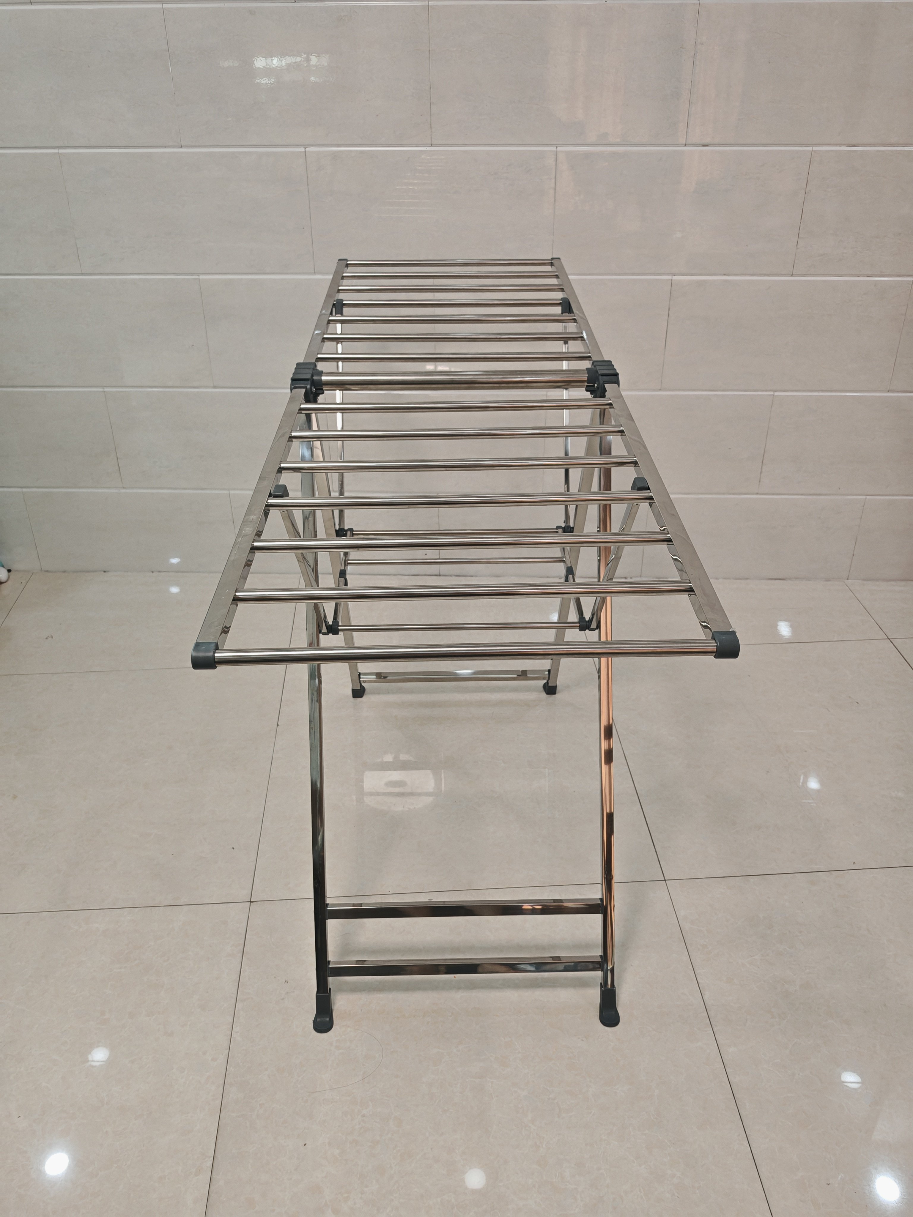 Detachable Stainless Steel Folding Cloth Rack Dryer Outdoor Foldable Stand Drying Clothes Living Room Use Standing Type